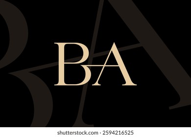 BA or AB letter logo icon design. Classic style luxury initials monogram.