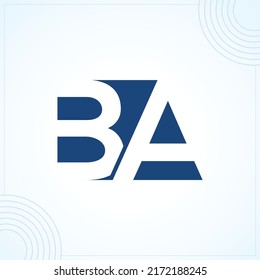 BA or AB letter modern creative premium logo design vector template