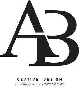 BA or AB letter modern logo design vector