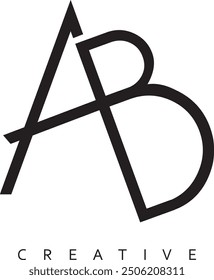 BA or AB letter modern logo design