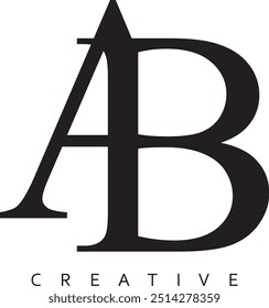 Logotipo moderno de letra BA ou AB