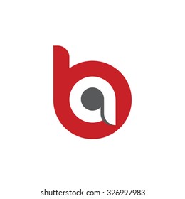 ba, ab letter rounded letter logo red