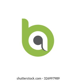 ba, ab letter rounded letter logo green