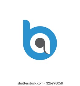 ba, ab letter rounded letter logo blue