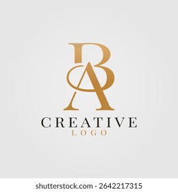 BA or AB Monogram Gold Logo