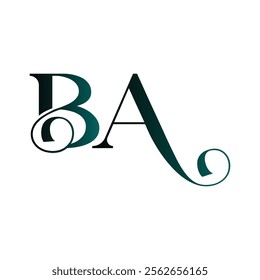 ba abstract alphabet vector icon design monogram, initial letters logo emblem