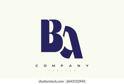 BA Abstract Geometric Logo Design. Modern and elegant logo design with simplistic typography elements, showcasing branding excellence.