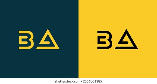 BA abstract minimalist letters Logo Monogram. It is a minimalist logo, this logo is made by combining two letters