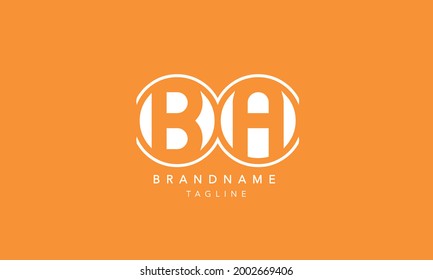 BA Alphabet Letters Initial Circle Icon Logo