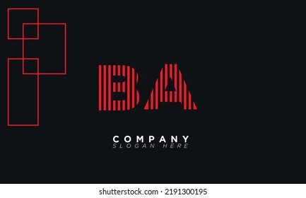 BA Alphabet letters Initials Monogram logo B and A