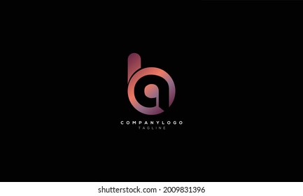 BA B AND A Abstract initial monogram letter alphabet logo design