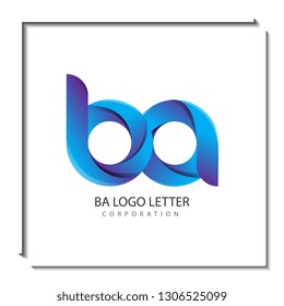 ba b a circle lowercase design of alphabet letter combination with infinity suitable as a logo for a company or business - Vector