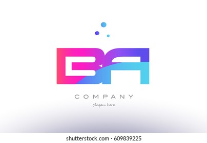 ba b a  creative pink purple blue modern dots creative alphabet gradient company letter logo design vector icon template