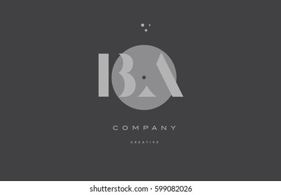 ba b a  grey modern stylish alphabet dot dots eps company letter logo design vector icon template 