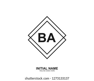 BA B A Initial logo letter with minimalist concept vector