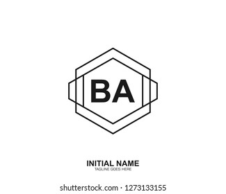 BA B A Initial logo letter with minimalist concept vector