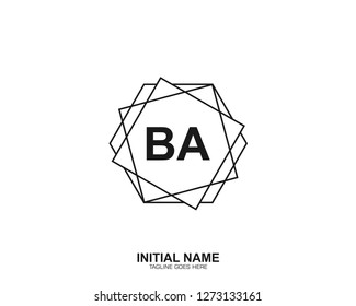 BA B A Initial logo letter with minimalist concept vector