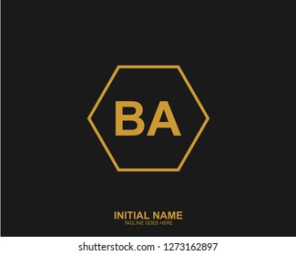 BA B A Initial logo letter with minimalist concept vector