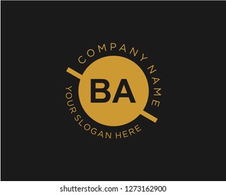 BA B A Initial logo letter with minimalist concept vector