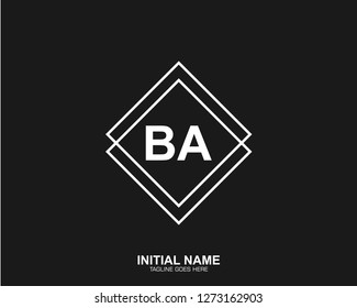 BA B A Initial logo letter with minimalist concept vector