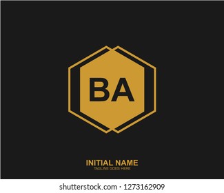 BA B A Initial logo letter with minimalist concept vector