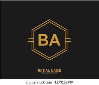 BA B A Initial logo letter with minimalist concept vector