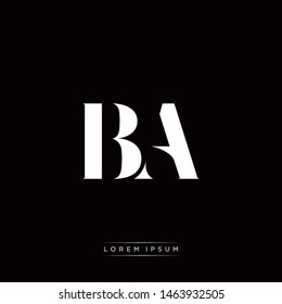 BA B A Logo Monogram with Black and White Colors