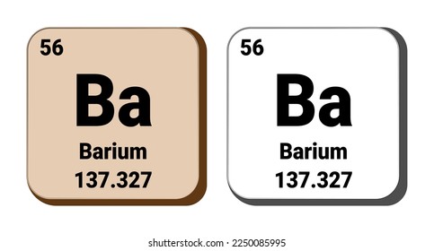 Ba, Barium element vector icon, periodic table element. Vector illustration EPS 10 File. Isolated on white background.