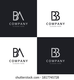 BA BB letter initial logo templates