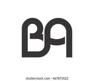 BA black initial alphabet typography typeface typeset logotype alphabet image vector icon