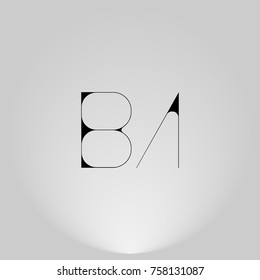 BA Black thin minimalist LOGO design in Highlight