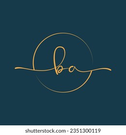 BA BO Signature initial logo template vector ,Signature Logotype
