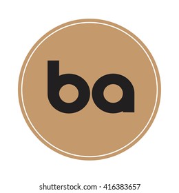 ba brown letters ,abstract background logo, design identity in circle, alphabet letter