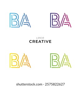 BA Creative Latter Logo Design. Monogram Design. By Custom Branding Logo. Creative Logo Design. Vector illustration. Modern Design. Logo Template.