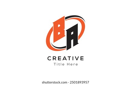 BA creative letter logo with circle area. Initial letter BA linked circle uppercase monogram logo. BA initial letter logo vector design.