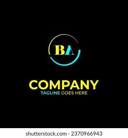 BA creative modern letters logo design template