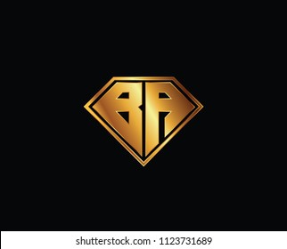 BA diamond shape gold color design