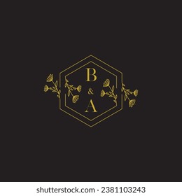 BA elegant wedding initial logo in high quality professional design that will print well across any print media