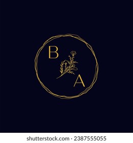 BA elegant wedding initial logo in high quality professional design that will print well across any print media