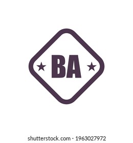 BA etter Logo Vector Illustration. Logo Initial Design Concept.
