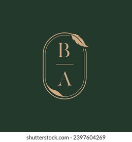 BA feather concept wedding monogram logo design ideas as inspiration