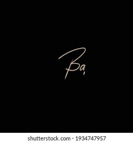 Ba handwritten logo for identity
