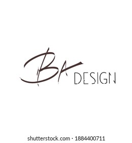 BA handwritten logo for identity white background
