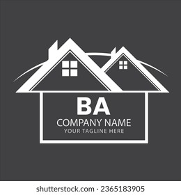 BA Home or apartment Logo, BA Corporate logo, Estate, Property, Real, Residential, Business, Construction