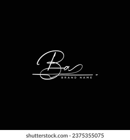 BA Initial  beauty letter handwriting vector logo.