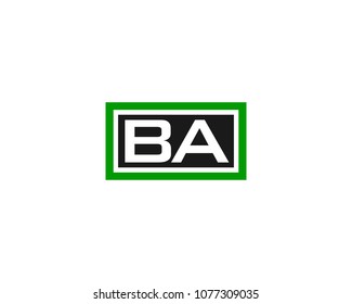 BA initial box letter logo template vector
