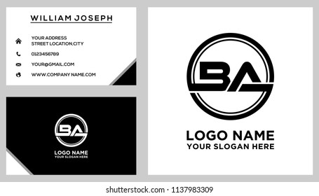 BA initial circle logo template vector