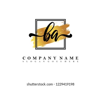 BA Initial handwriting logo concept