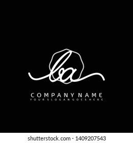 BA Initial handwriting logo concept