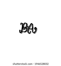 BA initial handwriting logo for identity